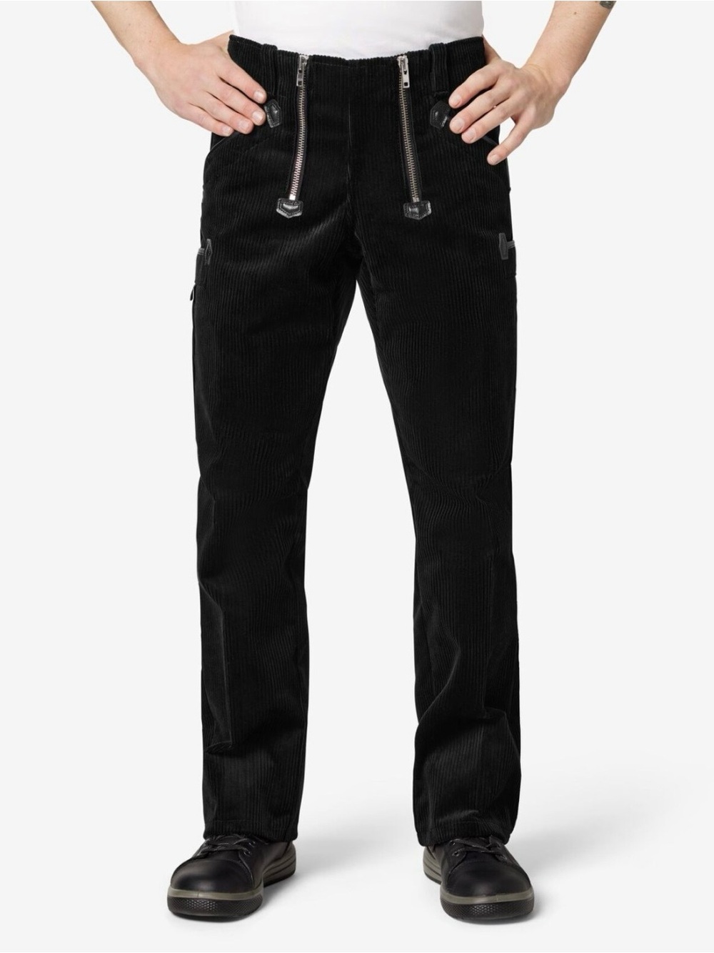FHB Paul Guild Black Corduroy Pants Flared Leg US 32x32 Trenker Germany